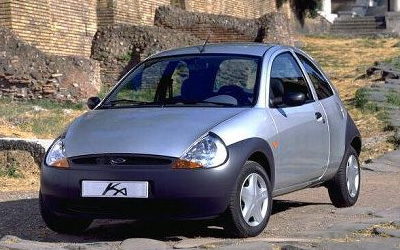 A picture of the front of a silver Ford Ka