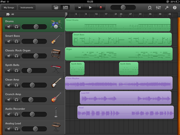 The GarageBand demo song